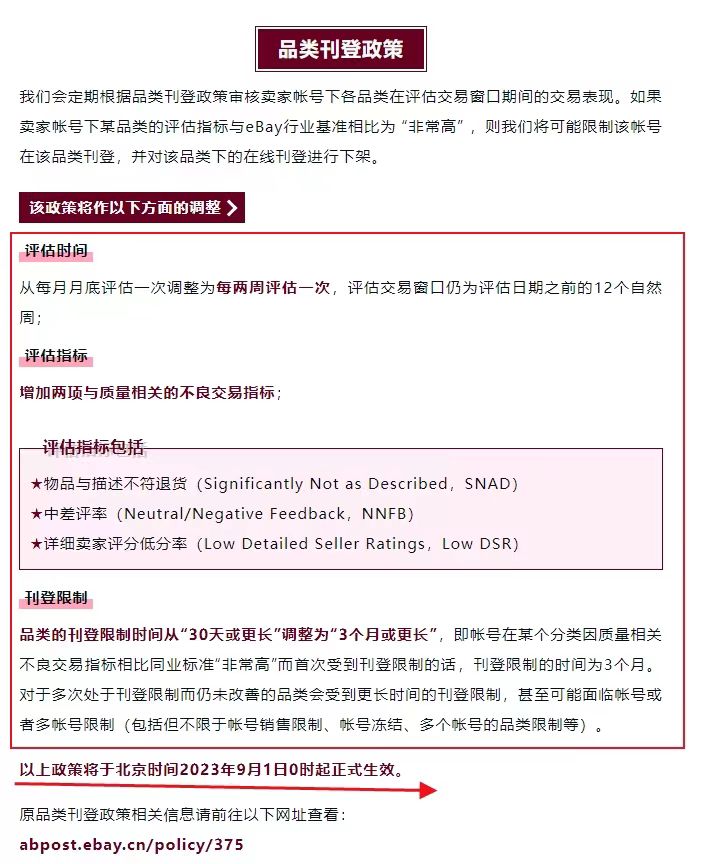 eBay重申与更新大中华区卖家品类刊登政策以及待处理政策